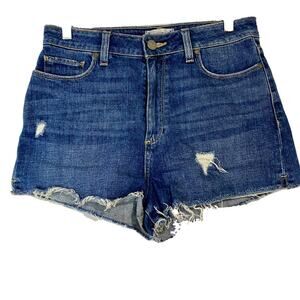 Paige Women's Distressed Margot Short Jean Short Medium Blue Wash Size 29 EUC